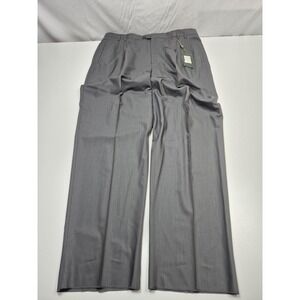 Zanieri Dress Pants Mens 44x36 Gray Wool Pleated Straight Classic Italy NWT
